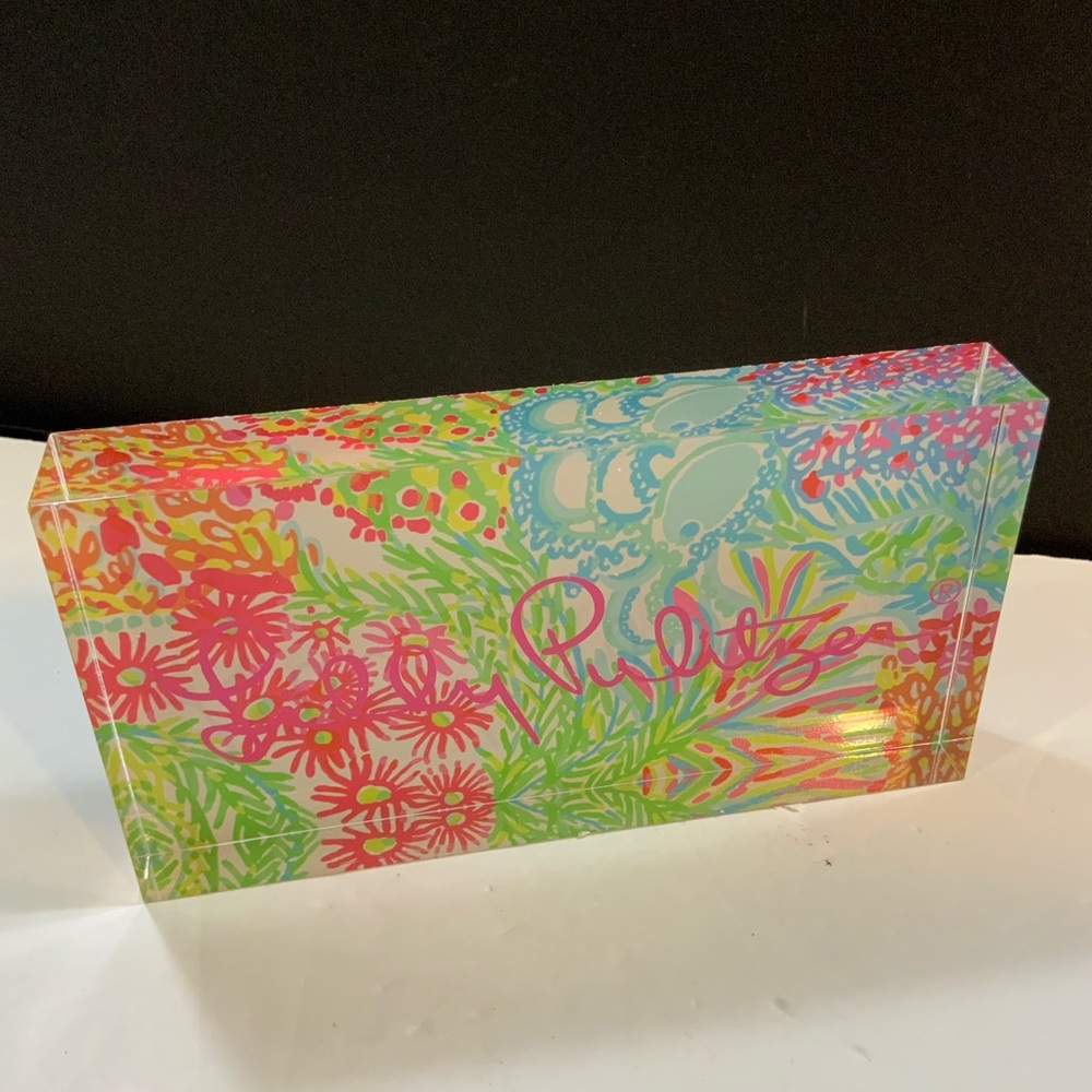 Lilly Pulitzer Colorful Acrylic Store Display Plaque Multicolor Vintage #52
